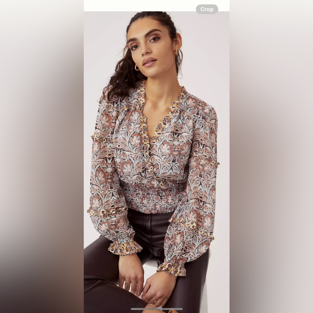 NWT Anthropologie size S ruffle sleeve blouse
